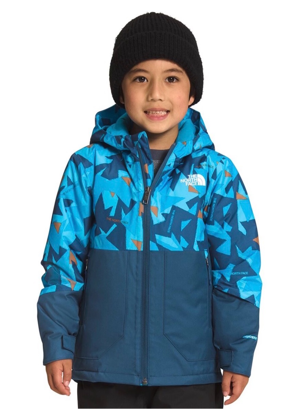 The North Face Kids Freedom Insulated Jacket 5T Acoustic Blue Triangle Camo NWT